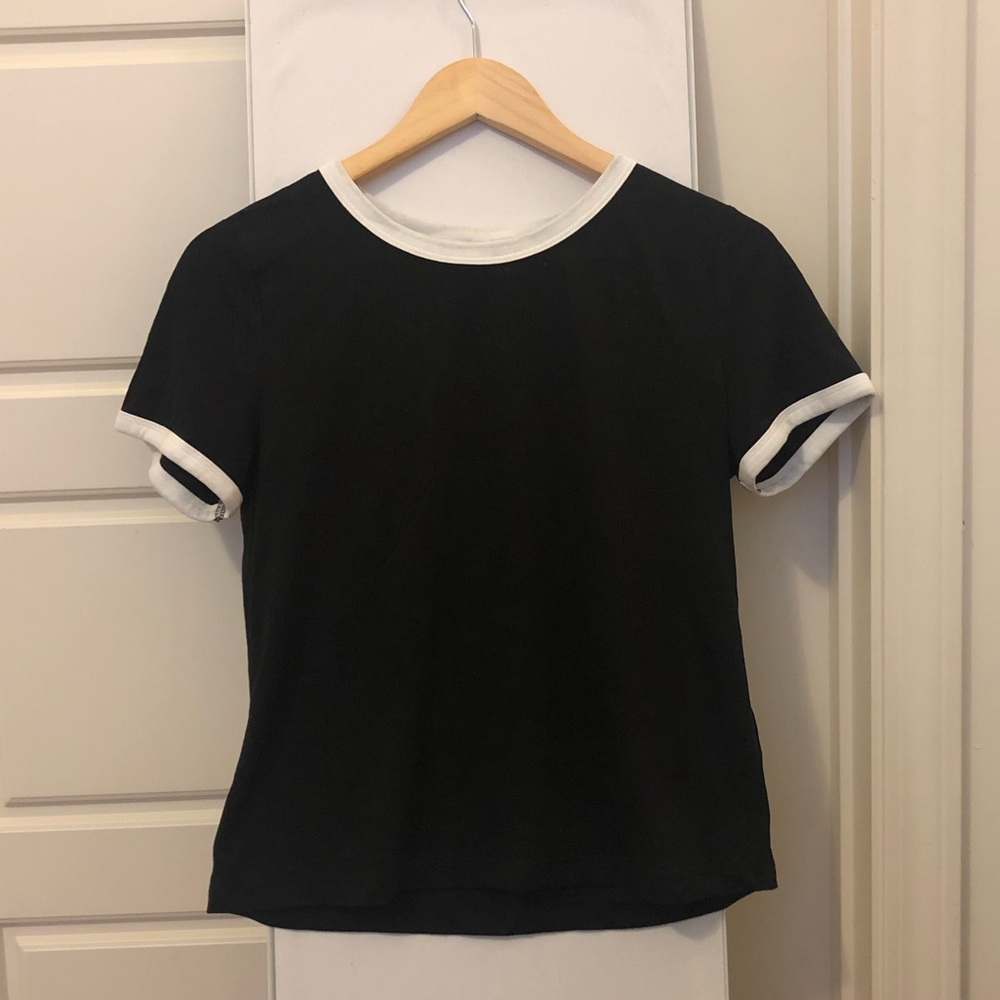Forever 21 Plain Black Shirt with White Lining